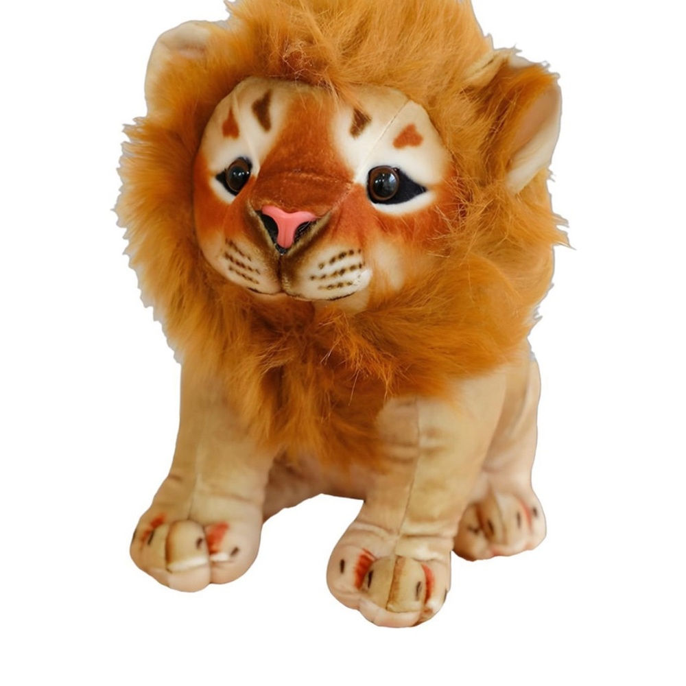 Plush Lion Toy with Brown Mane